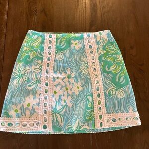 Floral Patterned Lilly Pulitzer Skort with Eyelet Details